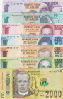 Malawi, 20-50-100-200-500-1.000-2.000 Kwacha, 2012/2016, UNC, (Total 7 banknotes)
Estimate: USD 20-40