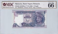 Malaysia, 1 Ringgit, 1986, UNC, p26
MDC 66 GPQ
Estimate: USD 25-50