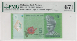 Malaysia, 5 Ringgit, 2017, UNC, p52b
PMG 67 EPQ, High condition 
Estimate: USD 25-50