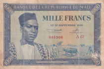 Mali, 1.000 Francs, 1960, FINE(+), p4
There are cracks, rips and stains
Estimate: USD 25-50