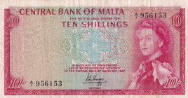 Malta, 10 Shillings, 1967, VF(+), p28
Queen Elizabeth II. Potrait, Stained
Estimate: USD 35-70