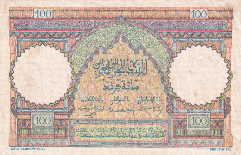 Morocco, 100 Francs, 1950, VF, p45
Estimate: USD 35-70