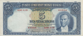Turkey, 5 Lira, 1937, XF, p127, 2.Emission
Natural
Estimate: USD 400-800