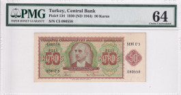 Turkey, 50 Kurush, 1944, UNC, p134, 2.Emission
PMG 64
Estimate: USD 1.200-2.400
