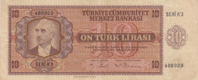 Turkey, 10 Lira, 1942, XF, p141, 3.Emission
Natural
Estimate: USD 300-600