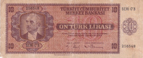 Turkey, 10 Lira, 1942, FINE(+), p141, 3.Emission
Estimate: USD 60-120