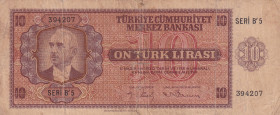 Turkey, 10 Lira, 1942, FINE(-), p141, 3.Emission
repaired
Estimate: USD 40-80