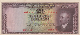 Turkey, 2 1/2 Lira, 1947, XF, p140, 3.Emission
Natural
Estimate: USD 150-300