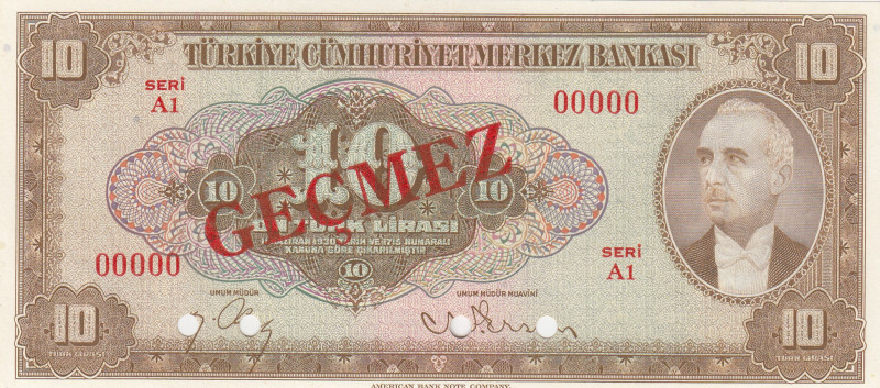 Turkey, 10 Lira, 1948, UNC, p148s, SPECIMEN
4.Emission
Estimate: USD 200-400