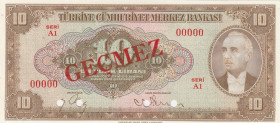 Turkey, 10 Lira, 1948, UNC, p148s, SPECIMEN
4.Emission
Estimate: USD 200-400
