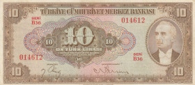 Turkey, 10 Lira, 1948, XF(+), p148, 4.Emission
Natural
Estimate: USD 300-600