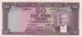Turkey, 50 Lira, 1957, XF, p165, 5.Emission
Natural
Estimate: USD 150-300