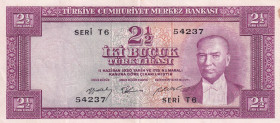 Turkey, 2 1/2 Lira, 1955, XF, p151, 5.Emission
Natural, There is a chest stain.
Estimate: USD 50-100