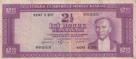 Turkey, 2 1/2 Lira, 1955, VF(-), p151, 5.Emission
Stained
Estimate: USD 25-50