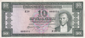 Turkey, 10 Lira, 1960, XF(+), p159, 5.Emission
Estimate: USD 75-150