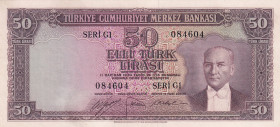 Turkey, 50 Lira, 1953, AUNC, p163, 5.Emission
Natural
Estimate: USD 500-1000
