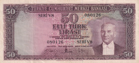 Turkey, 50 Lira, 1957, VF(+), p165, 5.Emission
Natural
Estimate: USD 75-150
