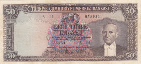 Turkey, 50 Lira, 1960, VF, p166, 5.Emission
Estimate: USD 50-100