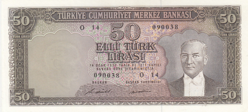 Turkey, 50 Lira, 1971, UNC, p187A, 5.Emission
Light handling
Estimate: USD 100...