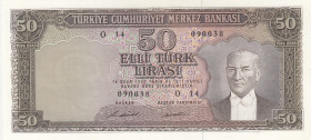 Turkey, 50 Lira, 1971, UNC, p187A, 5.Emission
Light handling
Estimate: USD 100-200