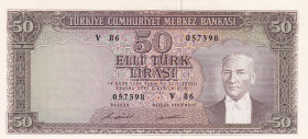 Turkey, 50 Lira, 1971, UNC(-), p187A, 5.Emission
Estimate: USD 100-200