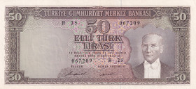 Turkey, 50 Lira, 1971, XF, p187A, 5.Emission
Estimate: USD 20-40