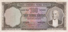 Turkey, 100 Lira, 1952, XF, p167, 5.Emission
Pressed
Estimate: USD 150-300
