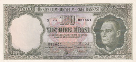 Turkey, 100 Lira, 1962, AUNC, p176, 5.Emission
Estimate: USD 200-400