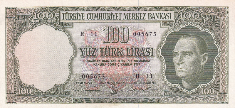 Turkey, 100 Lira, 1962, XF, p176, 5.Emission
Pressed
Estimate: USD 100-200