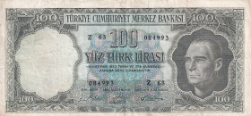 Turkey, 100 Lira, 1964, VF, p177, 5.Emission
Estimate: USD 25-50