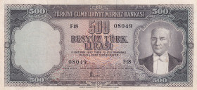 Turkey, 500 Lira, 1959, XF(-), p171, 5.Emission
Pressed
Estimate: USD 300-600