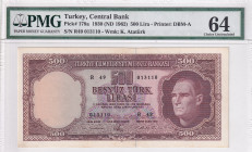 Turkey, 500 Lira, 1962, UNC, p178a, 5.Emission
PMG 64
Estimate: USD 750-1500