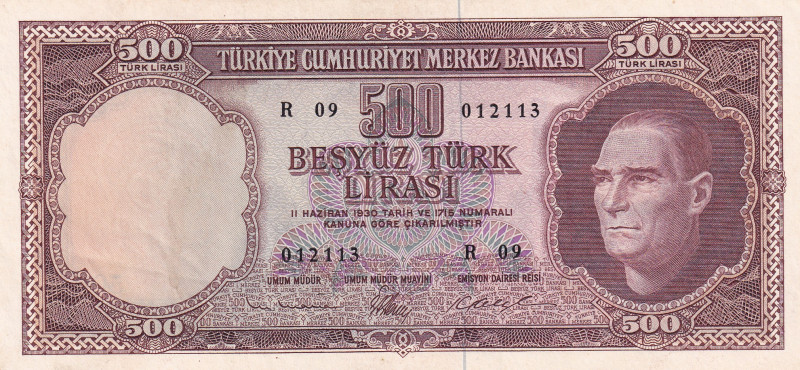 Turkey, 500 Lira, 1962, UNC(-), p178a, 5.Emission
Light handling, Natural
Esti...