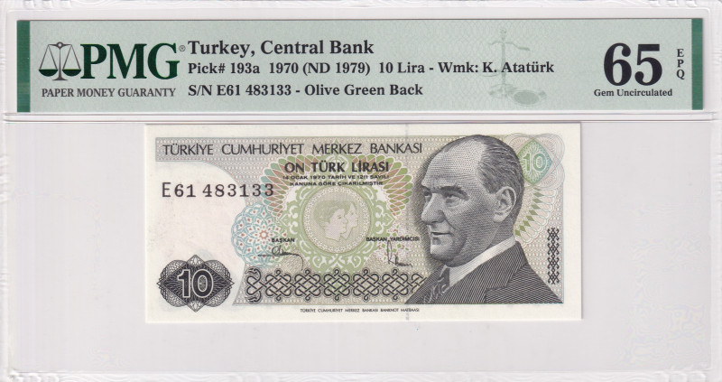 Turkey, 10 Lira, 1982, UNC, p193, 7.Emission
PMG 65 EPQ
Estimate: USD 25-50