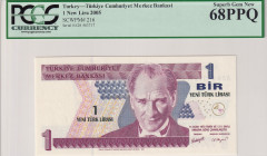 Turkey, 1 New Lira, 2005, UNC, p216, 8. Emisyon
PCGS 68 PPQ, High Condition
Estimate: USD 25-50