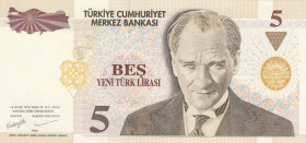 Turkey, 5 New Lira, 2005, UNC, p217, 8.Emission
Last Prefix, Top 10 Serial Numbers
Estimate: USD 40-80