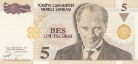 Turkey, 5 New Lira, 2005, UNC, p217, 8.Emission
Top 100 Serial Numbers, Nice serial number
Estimate: USD 40-80