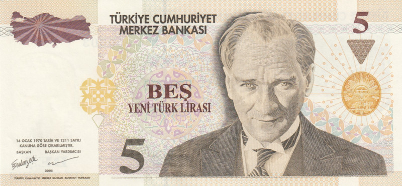 Turkey, 5 New Lira, 2005, UNC, p217, 8.Emission
Top 10 Serial Numbers
Estimate...