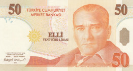 Turkey, 50 New Lira, 2005, UNC, p220, 8.Emission
Last Prefix, Nice serial number
Estimate: USD 250-500