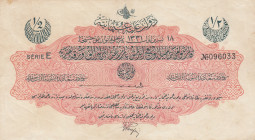 Turkey, Ottoman Empire, 1/2 Livre, 1915, VF(+), p72, Talat / Panfili
V. Mehmed Reşad Period, AH: 18 October 1331, sign: Talat / Panfili
Estimate: US...