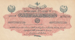 Turkey, Ottoman Empire, 1/2 Livre, 1916, UNC, p82, Talat / Hüseyin Cahid
V. Mehmed Reşad Period, AH: 22 December 1331, sign: Talat / Hüseyin Cahid, L...