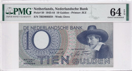 Netherlands, 10 Gulden, 1943/1944, UNC, p59
PMG 64 EPQ, Netherlandsche Bank 
Estimate: USD 125-250