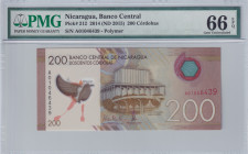 Nicaragua, 200 Cordobas, 2015, UNC, p212
PMG 66 EPQ, Polymer plastics banknote
Estimate: USD 25-50