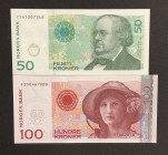 Norway, 50-100 Kroner, 2010/2015, UNC, p46; p49, (Total 2 banknotes)
Estimate: USD 25-50