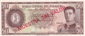 Paraguay, 50 Guaranies, 1952, UNC, p97s, SPECIMEN
Estimate: USD 125-250