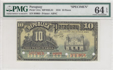 Paraguay, 10 Pesos, 1916, UNC, p141s, SPECIMEN
PMG 64 EPQ
Estimate: USD 300-600