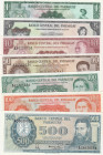 Paraguay, 1-5-10-50-100-100-500 Guaranies, 1963/1982, UNC, (Total 7 banknotes)
Estimate: USD 20-40