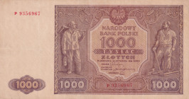 Poland, 1.000 Zlotych, 1946, XF, p122
Estimate: USD 50-10