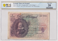 Portugal, 5 Escudos, 1925, VF, p120
PCGS 20, Banco de Portugal
Estimate: USD 200-400