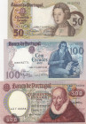 Portugal, 50-100-500 Escudos, 1968/1984, p177; p174; p178, (Total 3 banknotes)
50 Escudos, XF; 100 Escudos, UNC(-); 500 Escudos, XF(-)
Estimate: USD...